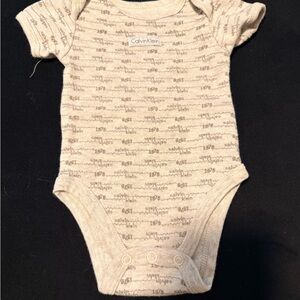 Calvin Klein Beige Patterned Baby Bodysuit